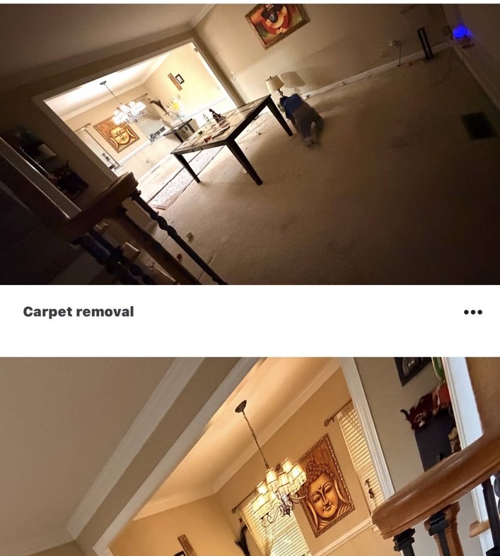 Flooring renovation project shared with a Google review